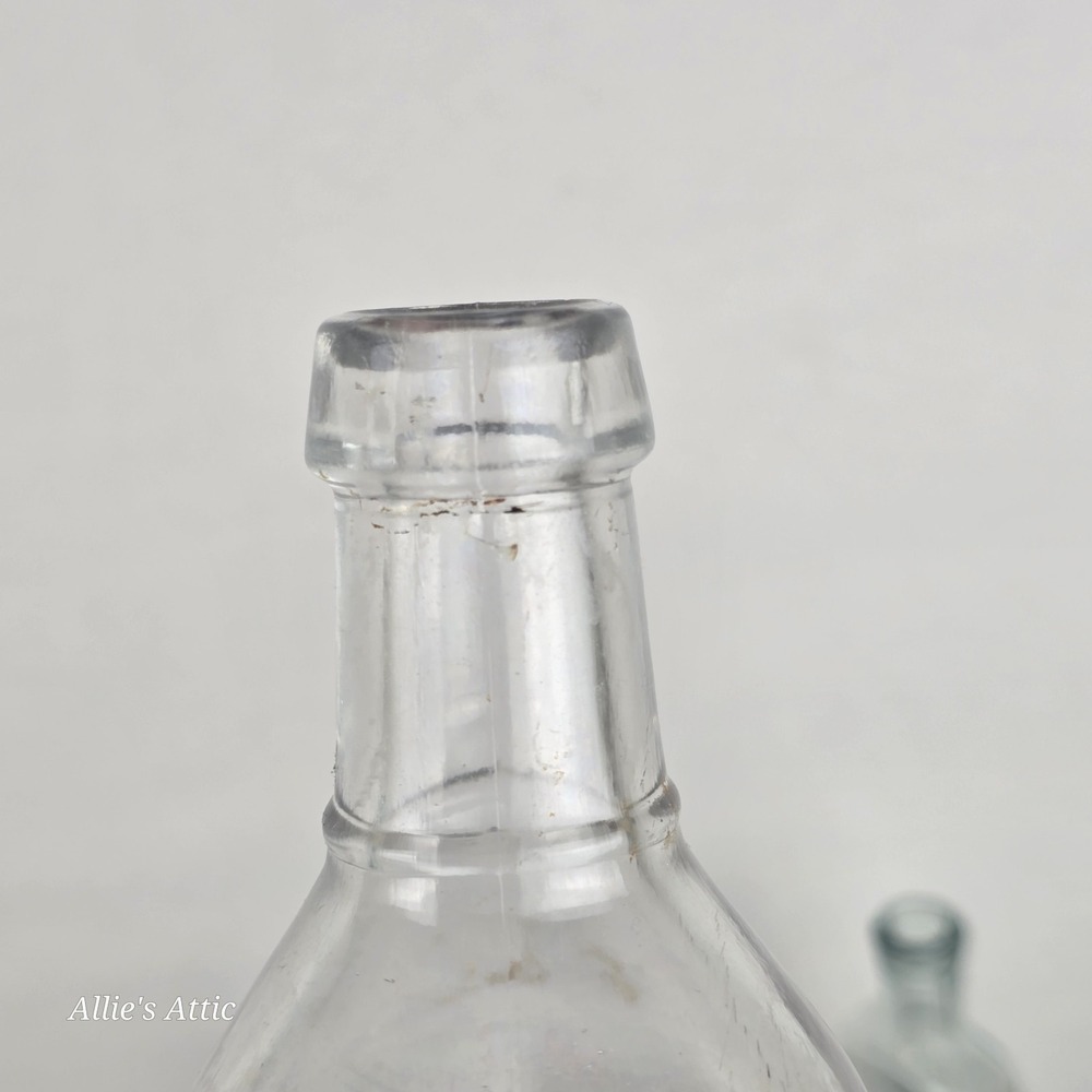 6 Apothecary Jars Bottles Vintage Pharmacy Glass Embossed Listerine Citrate Lot - Picture 4 of 13